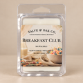 Salve & Oak Co. Breakfast Club soy wax melt clamshell with ivory wax and a colorful cereal label against a cream background.