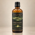 Salve & Oak Co. Northwood aftershave splash in amber glass bottle